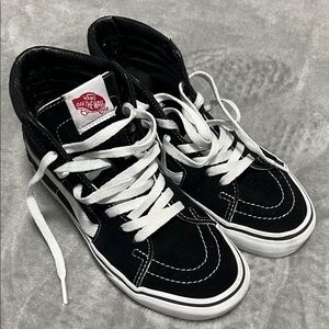 Vans Kids Black and White High-Top Sneakers